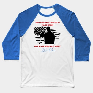 Nation Owes a Debt Memorial Day Fallen Heroes Flag Baseball T-Shirt